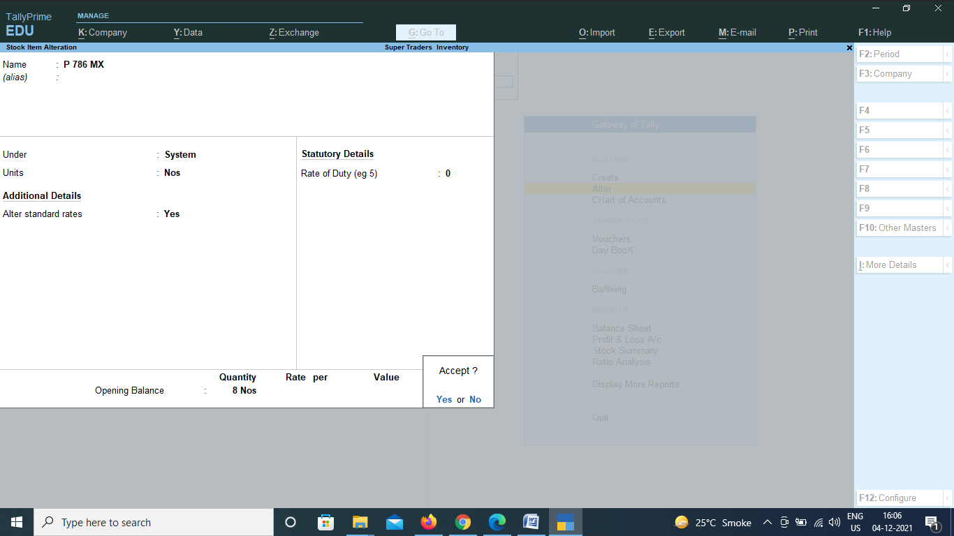 Create Stock Item In Tally Prime Notes For Practice Ssc Study