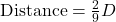 \text{Distance} = \frac{2}{9}D