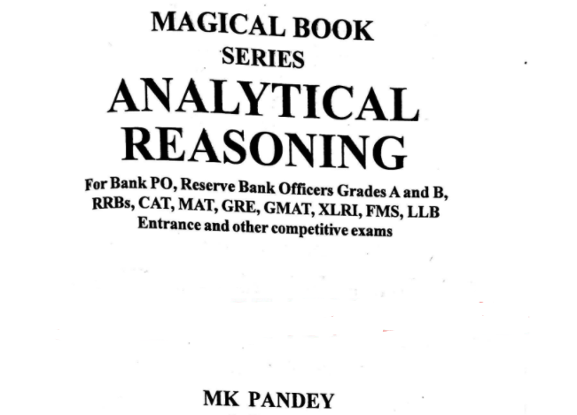 Analytical Reasoning by MK Pandey PDF