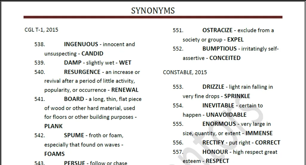 English Synonyms and Antonyms PDF