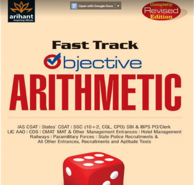 Arihant Fast Track Objective Arithmetic PDF