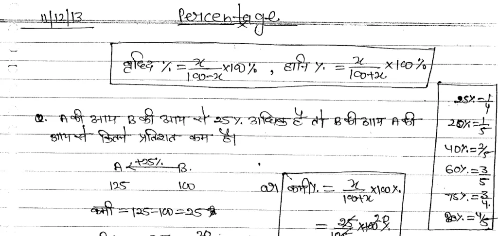 Maths Handwritten Notes in Hindi