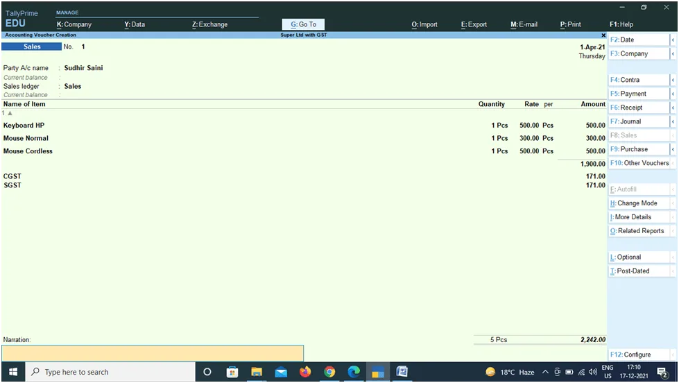 Tally Prime Course Notes
