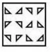 A piece of paper is folded and punched as shown below in the question figures, from the given answer figures, indicate how it will appear when opened ?
